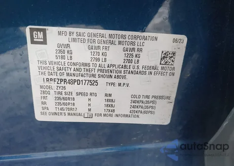 2023 Buick Envision Essence Awd from USA, damaged, VIN LRBFZPR48PD177525